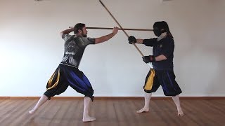 How To Fight With The Quarterstaff 3 – Follow Up Thrust [upl. by Zoilla529]