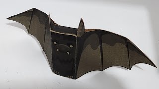 DIY Cardboard Bat Craft  Easy Halloween Decoration Idea [upl. by Eikcuhc]