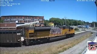 UP 1983 Leading WB Empty Coal in Sedalia MO on June 25 2023 [upl. by Annauqaj415]