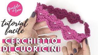 CERCHIETTO PER CAPELLI ALLUNCINETTO con i cuoricini [upl. by Luckett]