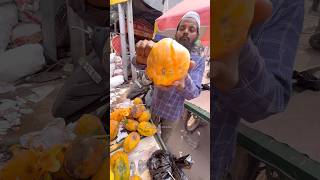 Papaya Cutting Skill in India  Indian Street Food [upl. by Enelrahc]