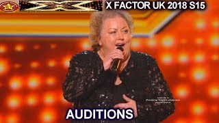 Jacqueline Faye 53 Farm Girl “Youre My World” STANDING OVATION AUDITIONS week 1 X Factor UK 2018 [upl. by Trixie]