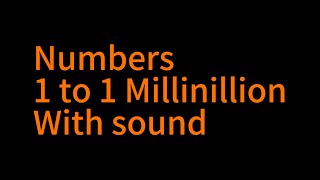 Numbers 1 to 1 Millinillion with sound [upl. by Oremor]