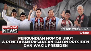 BREAKING NEWS  Pengundian Nomor Urut Capres amp Cawapres Pemilu 2024 di KPU [upl. by Syck]