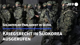 Südkorea Präsident ruft Kriegsrecht aus  AFP [upl. by Adnalra954]