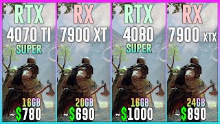 RTX 4070 TI SUPER vs RX 7900 XT vs RTX 4080 SUPER vs RX 7900 XTX  Test in 25 Games [upl. by Boys]