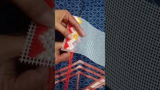 Diy plastic canvas mobile bag diy woolencraft [upl. by Martel474]