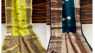 WhatsApp 8446603061pure handmade banarasi kora silk sarees [upl. by Davita]