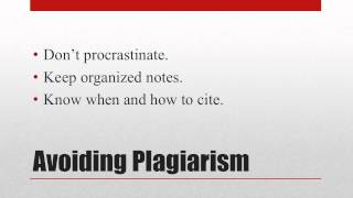 Avoiding Plagiarism [upl. by Intruoc388]