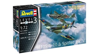 Unboxing Messerschmitt Bf 109G10 and Spitfire MkV  172  REVELL [upl. by Krissy]