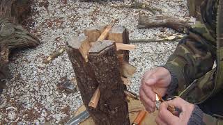 Bushcraft Supervivencia  Sweden torch Antorcha sueca [upl. by Akeenat]