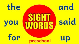 SIGHT WORDS FOR KINDERGARTEN AND PRESCHOOL  Learn to Read with Dolch High Frequency Common Words [upl. by Yclehc]