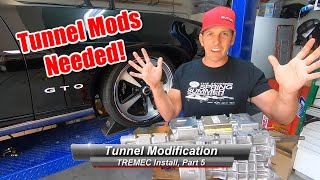 TREMEC TKOTKXT56 Install Part 5 How to modify your transmission tunnel to fit your TREMEC [upl. by Nohs]