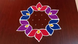 7×4dots navaratri special rangoli designs🌷dussehra muggulueasy pandaga mugguluRang Kaa Rangoli [upl. by Brottman]