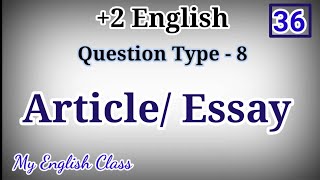 Plus two English important questions Article and Essay Plus one English Essay and article [upl. by Leslie]