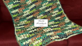 Bobble and Weave Blanket Tutorial use Any Yarn and Any Hook [upl. by Ydnarb]