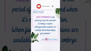 SEED DORMANCY  Seed Dormancy Definition  BioLearn [upl. by Curkell29]