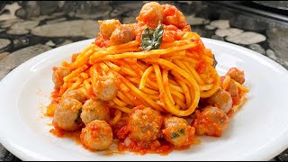 SPAGHETTI WITH MEATBALLS here is the authentic recipe from Abruzzo [upl. by Bennion]