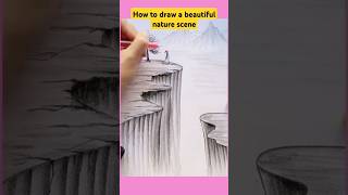 How to draw a beautiful nature scene art drawing artdrawing bollywood youtubeshorts [upl. by Bik]