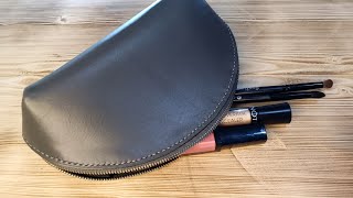 Leather makeup bagnice leather cosmetic bag [upl. by Riggall]