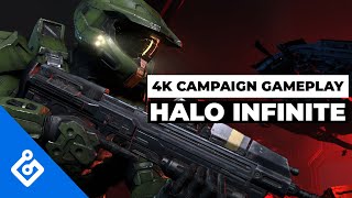 First Look At Halo Infinites Campaign New Weapon and More 4K [upl. by Ellatsirhc440]