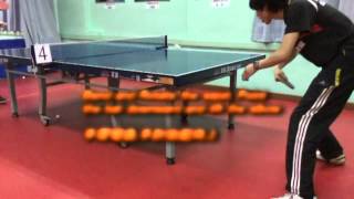 Slow motion demobackhand loop against backspin 慢鏡教學 反手拉下旋球教學示範 [upl. by Refenej769]