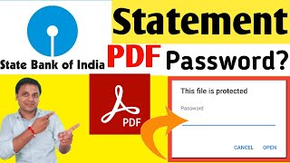 sbi statement pdf password  sbi bank Statement Pdf Password Kaise Banaye  State bank  sbi [upl. by Stacy]