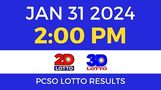 Lotto Result January 31 2024 2pm Swertres Ez2 PCSO [upl. by Christiana311]