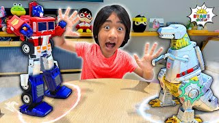 This Toy Robot Transforms by itself Grimlock vs Optimus Prime and Buzz Lightyear [upl. by Timmons385]