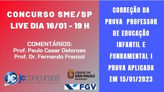 Concurso SME SP correção da prova Professor de Educação Infantil e Fundamental I [upl. by Rust]