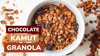 CHOCOLATE KAMUT GRANOLA  Easy amp Healthy Homemade Granola Recipe  OilFree LowSugar [upl. by Cr242]