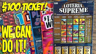 WE CAN DO IT 100 Loteria Supreme 💰 230 TEXAS LOTTERY Scratch Offs [upl. by Schiffman]