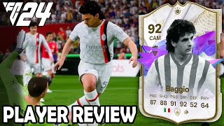 92 Future Stars Icon Baggio Player Review  EA FC 24 [upl. by Boland220]