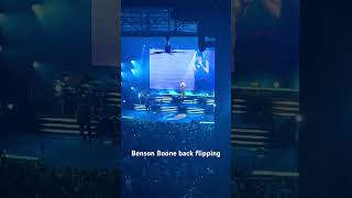 Benson Boone backflip concert backflipping backflip bensonboone fypシ゚ livemusic gimpseofyou [upl. by Oivalf867]