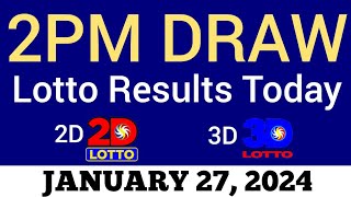 Lotto Result Today 2pm Draw January 27 2024 Swertres Ez2 PCSO Live Result [upl. by Ettenahc]