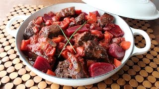 BorschtBraised Beef Short Ribs  Beef Short Ribs Braised with Beets [upl. by Ladnyk184]