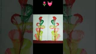 Easy And Beautiful Thread Painting🎨😘 String Pull Technique How To Paint Using Thread vairalshort [upl. by Asor]