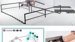 Assembly of VECELO Platform Bed Frame King Size [upl. by Wailoo]