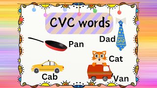 CVC words short a family  word families ad ab an at  Phonics cvc words for kindergarten [upl. by Nilrak]