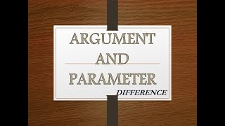 ARGUMENT AND PARAMETER DIFFERENCE BETWEEN THEM [upl. by Radford631]