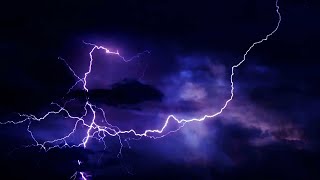 Thunderstorm And Lightning Strikes At Night Background Video Effects HD [upl. by Anaidiriv]