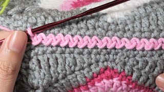 Joining Squares Idea in Crochet  Zigzag Slip Stitch Method  Embroidery Inspired [upl. by Anival22]