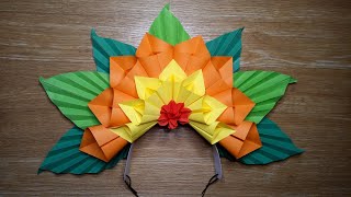 SIMPLE FLORAL HEADPIECE  EASY DIY PAPER HEADDRESS [upl. by Petrie]