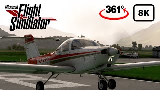 MSFS 8K360°  PA38 Tomahawk TakeoffLanding Piper PA38 by JustFlight [upl. by Donell]