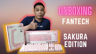 Fantech K613L Fighter II Keyboard SAKURA edition Pink  Non RGB Stand  UNBOXING [upl. by Nosidam]