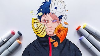 How to Draw Obito Uchiha  Step By Step Tutorial  Naruto [upl. by Naenej]