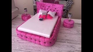 DIY Miniature Pink Bed [upl. by Noyes857]