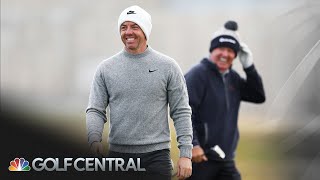 Rory McIlroy hits Alfred Dunhill Links Championship with father  Golf Central  Golf Channel [upl. by Nataline]