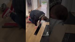 Fitting laminate flooring in a hallway laminateflooring viral homedecor [upl. by Nahraf]