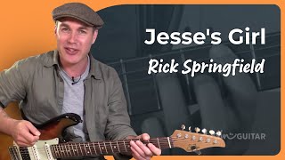 How to play Jessies Girl by Rick Springfield  Easy Guitar Lesson [upl. by Ailil]